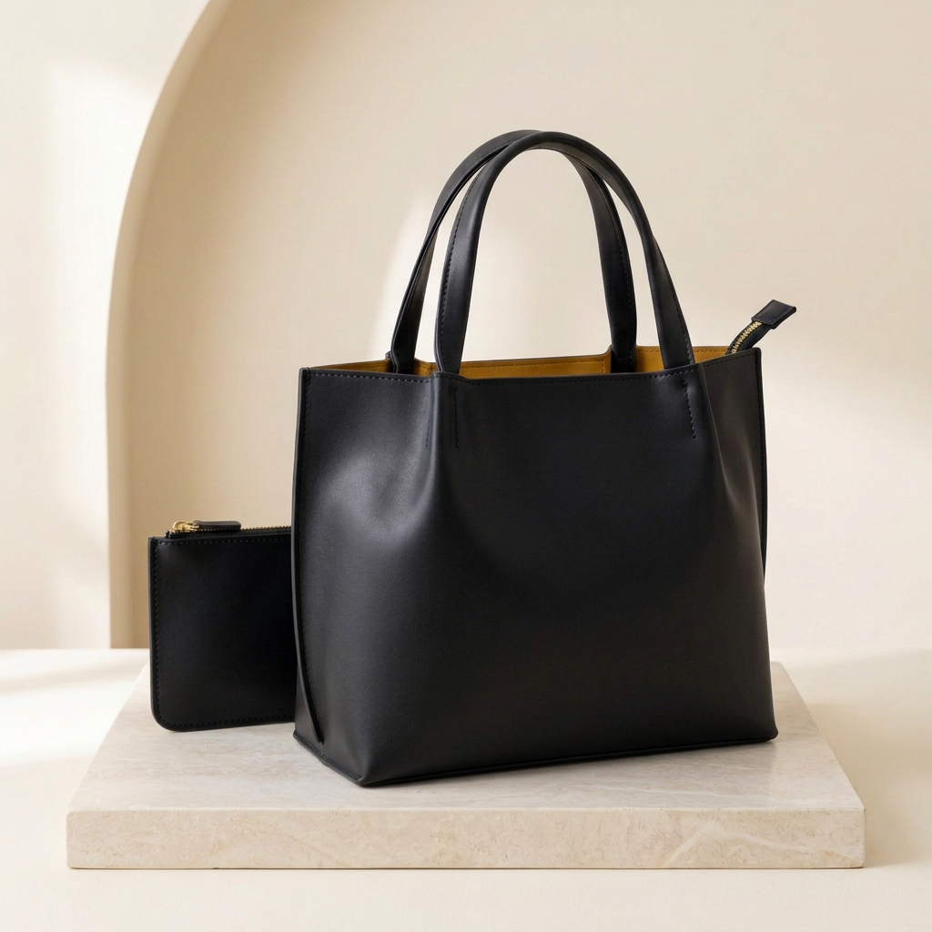 Pretty Pink Tote Bag for Women by Orvessa - Ink Black