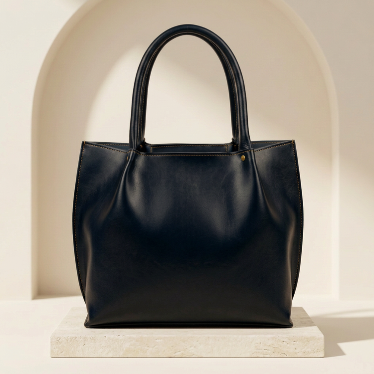 Blue Bliss Tote Bag for Women by Orvessa - Ink Black