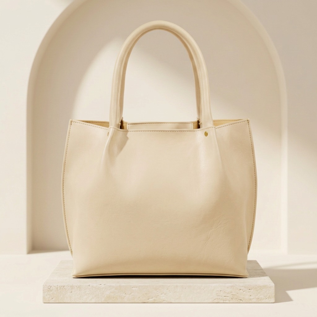Blue Bliss Tote Bag for Women by Orvessa - Ivory Cream
