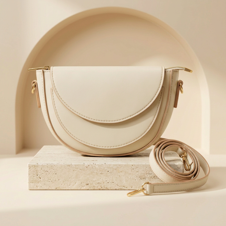 Shop an Elegant Light Skin Crossbody Bag for Women by Orvessa - Ivory Cream