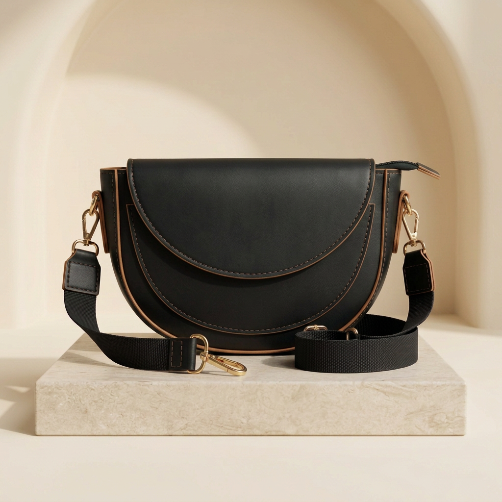 Shop an Elegant chocolate Crossbody Bag for Women by Orvessa - Ink Black