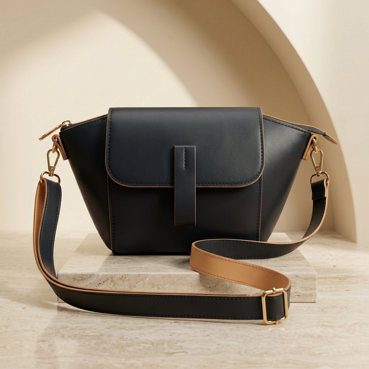 Elegant Skin Color Mini Flap Crossbody Bag for Women – StuffLo by Orvessa - Ink Black