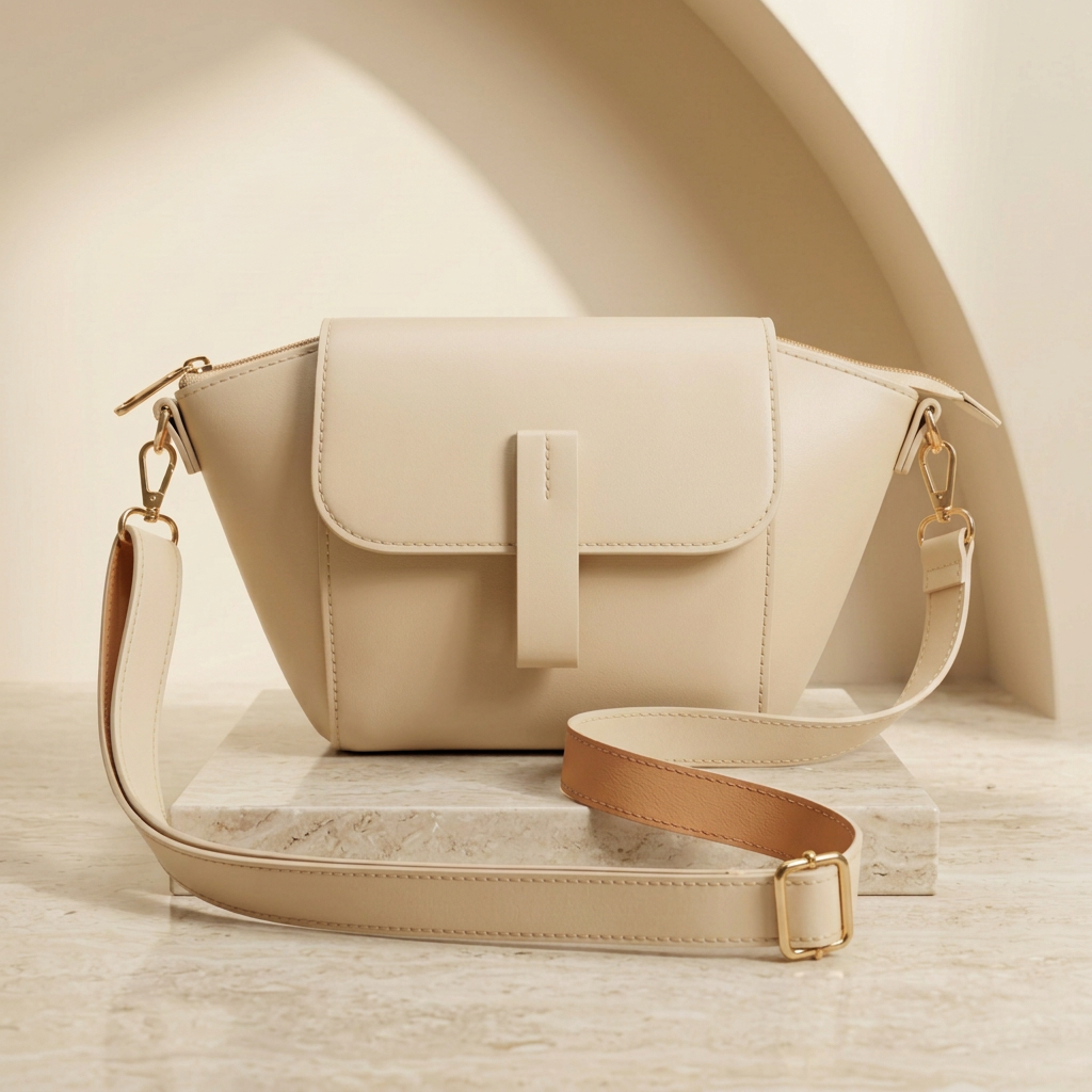 Elegant Skin Color Mini Flap Crossbody Bag for Women – StuffLo by Orvessa - Ivory Cream