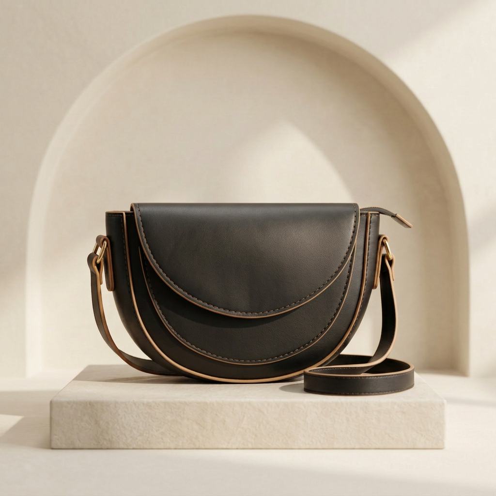 Luxury Brown Crossbody Bag for Women by Orvessa - Ink Black