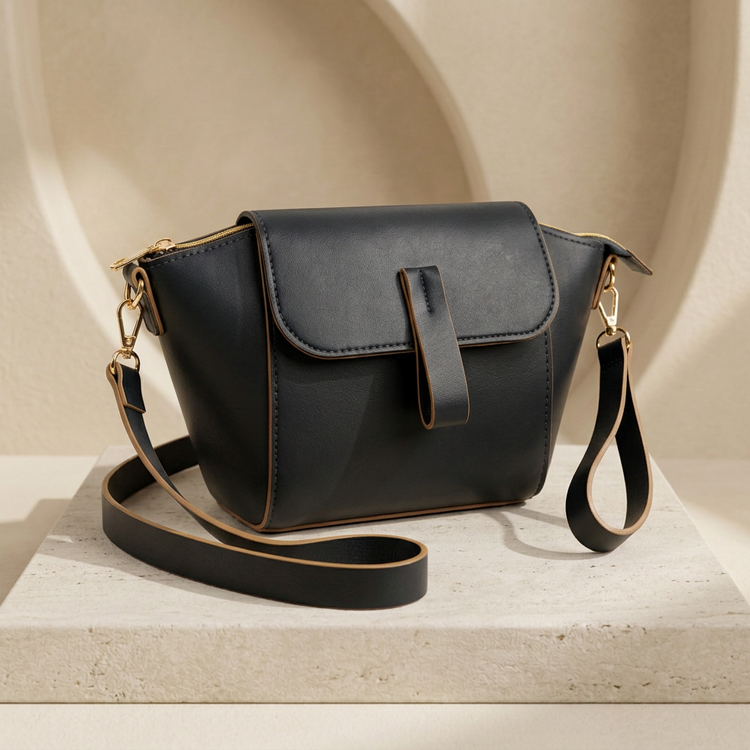 Shop an Elegant Pink Crossbody Bag for Women by Orvessa - Ink Black
