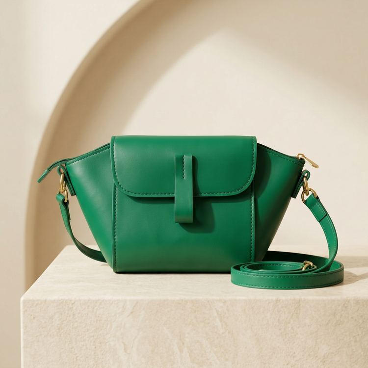 Emerald Green Trapeze Crossbody Bag by ORVESSA