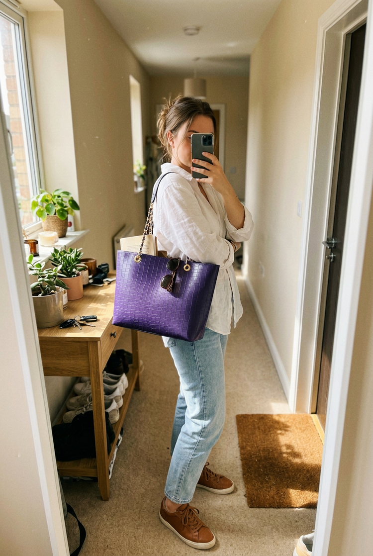 Glow Textured Chain Bag for Women by Orvessa styled in everyday life, photo 1